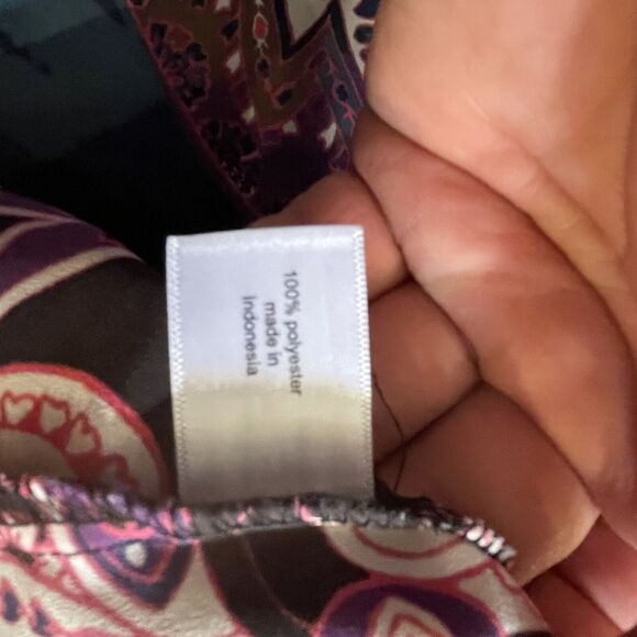 Lane Bryant Top Multicolor Paisley Print Long Bell Sleeve Wrap Blouse sz 14‎ EUC - Picture 11 of 15